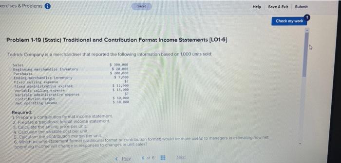 xercises & Problems Sowed Help Sove & Exit Submit Check my