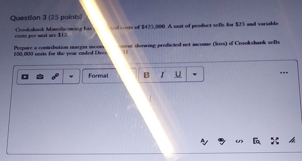 of $425,000 A unit of product sells for $23 and variab Prebon