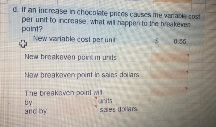 the candy bars is presented here. 8 8 9 Selling price of