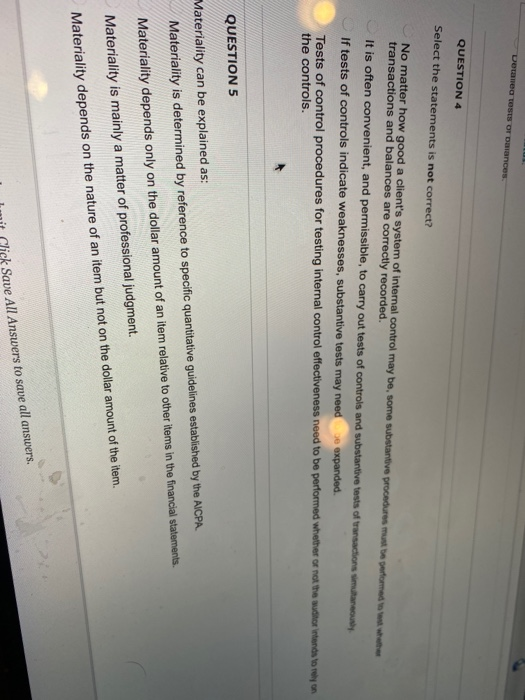  Dotawed to Or Dances QUESTION 4 Select the statements is not