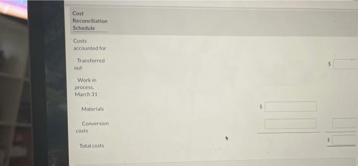 complete as to conversion costs. Manufacturing costs: Materials $ 39,330; labor $