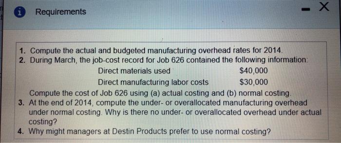 a job costing system with two direct cost categones (direct materials and