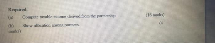 account and have been able to provide the following profit and loss