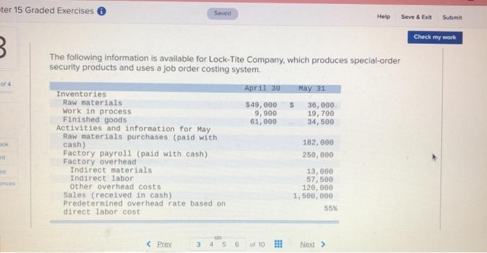  ter 15 Graded Exercises Savod Help Save & Exit Submit Check