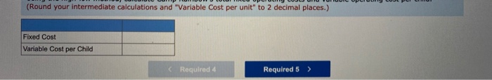 operating costs and variable operating cost per child. 2. Use the least
