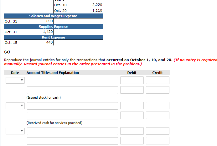 Oct. 10 Oct. 10 Oct. 20 Oct. 25 1,640 2,740 440 490