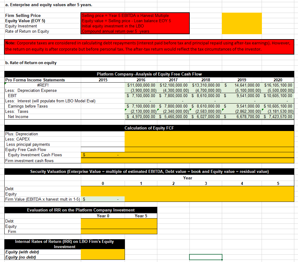 use the provided excel template to solve the question and please show