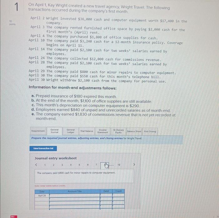 The company collected $12,0 cash for commissions revenue. April 28 The company