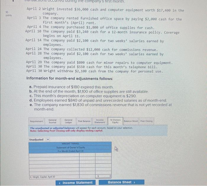 cash for a 12 -month insurance policy. Coverage begins on April 11.