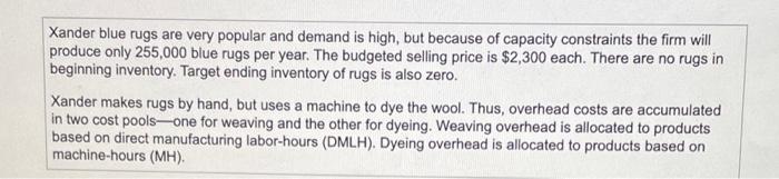 Manufacturing Company manufactures bruge, using wool and dye as direct materials One