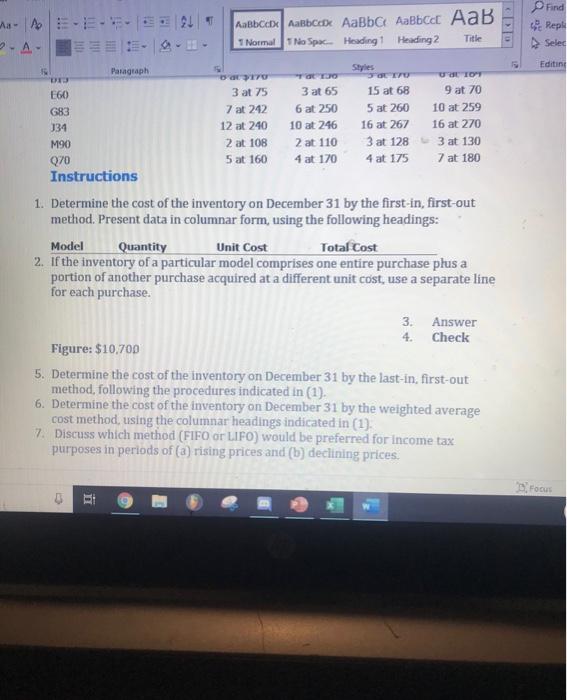 Rep A Sele Editor Paragraph Invento PR 6-5A Periodic Inventory by Three