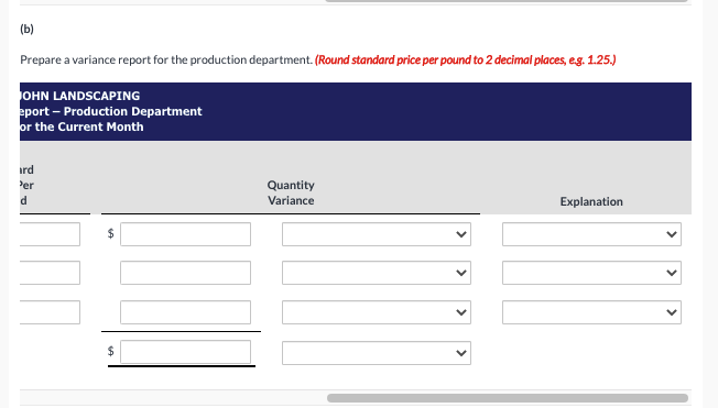 with useful cost control information, the company uses standard costs and prepares