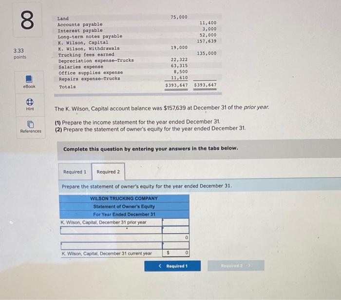 eBook Hint Account Title Cash Accounts receivable office supplies Trucks Accumulated depreciation-Trucks