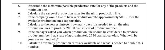 to its production lines. The company has 9 different production lines that