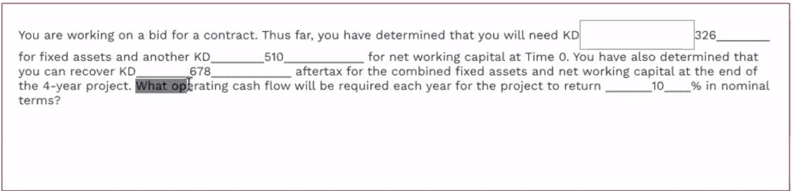 of 12 %. Project A costs KD 908 and has cash flows