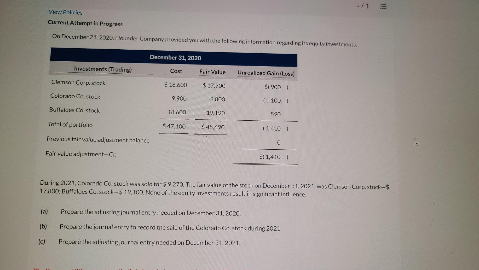  -/1 ILI View Policies Current Attempt in Progress On December 21,
