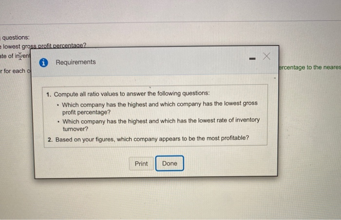values to answer the following questions: Which company has the highest and