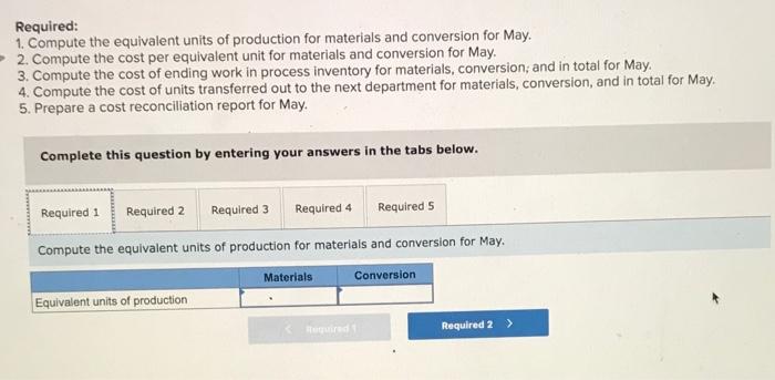 Products, Inc., uses the weighted-average method in its process costing system. It