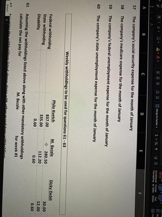 Table Styles IMA D E F Problem #6 Two Books Accounting Services