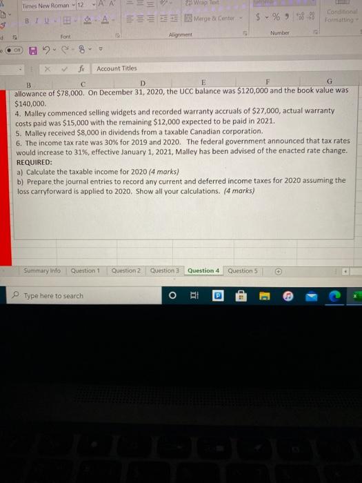Alignment Number Font & > Account Titles E D F G B
