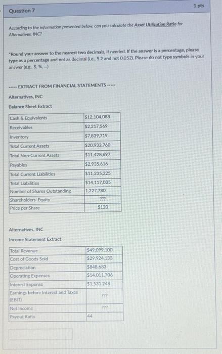 Extract Alternatives, INC Ineome Statement Extract Acconding to the information presented below,