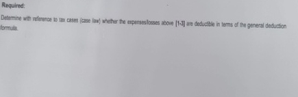  Required: Tax cases, what does this mean 