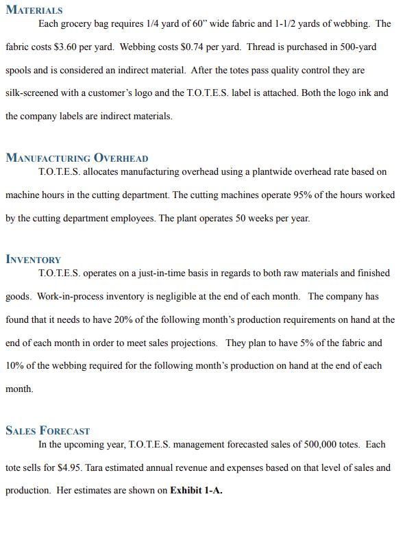 is presented below in Exhibit 6-A) as provided by the marketing and