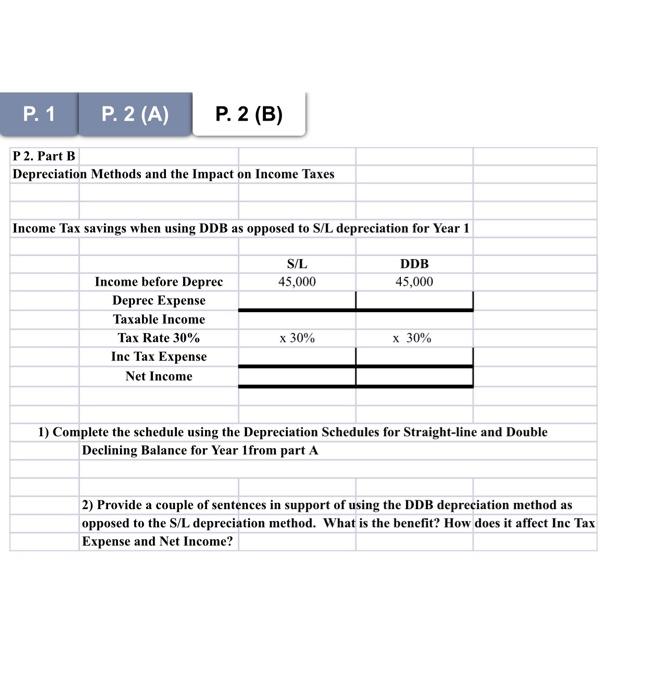 the Straight-Line and Double Declining Balance methods of depreciation based on the