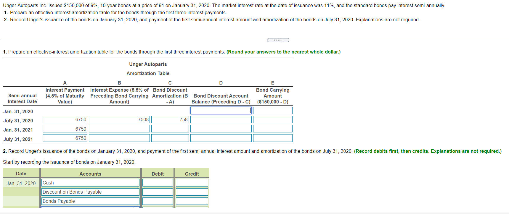 Please provide explanations when you do your work. Thank you!! Unger Autoparts