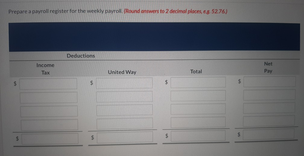40 hours a week. Payroll data for the week ended March 14,