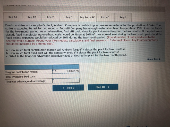 Andretti Company has a single product called a Dak. The company normally