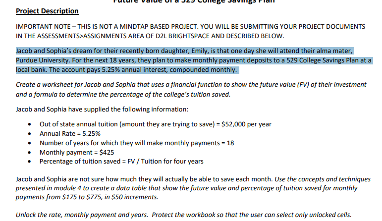 Project Description IMPORTANT NOTE - THIS IS NOT A MINDTAP BASED
