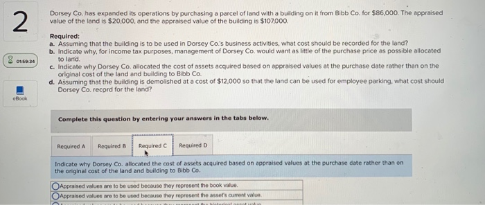 appraised value of the land is $20.000, and the appraised value of