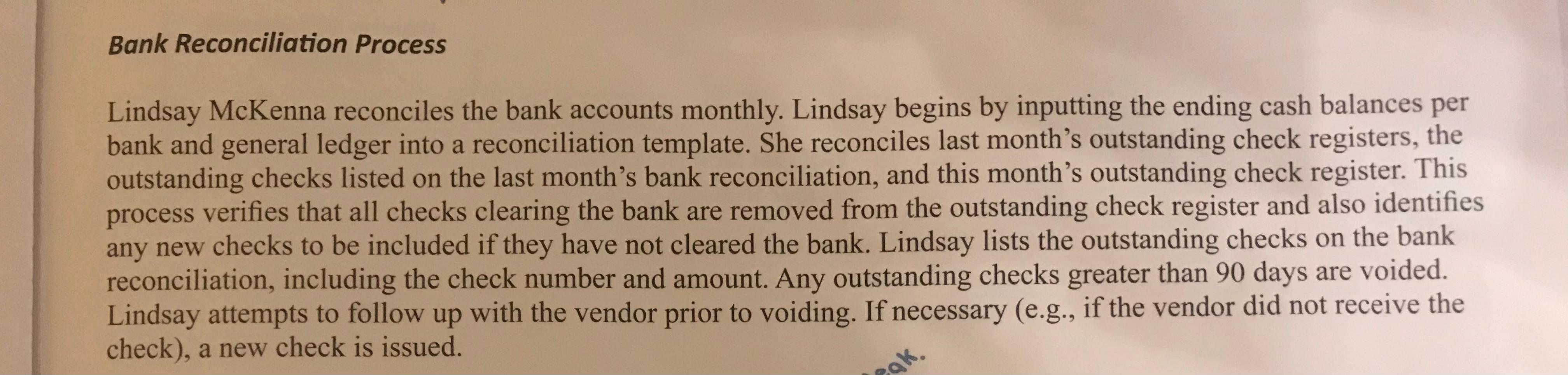 Auditing Review the cash narrative memo. Identify and document two internal control