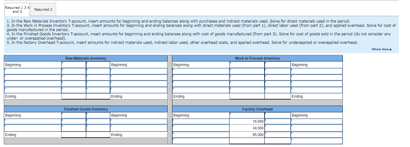 Required 1 3 4 and 5 Required 2 1. In the