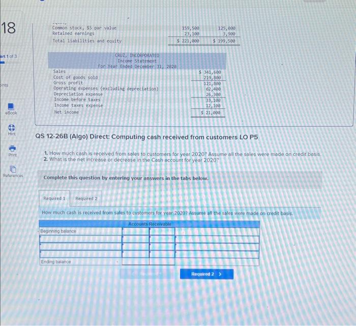 (Algo) [The following information applies to the questions displayed below] A comparative