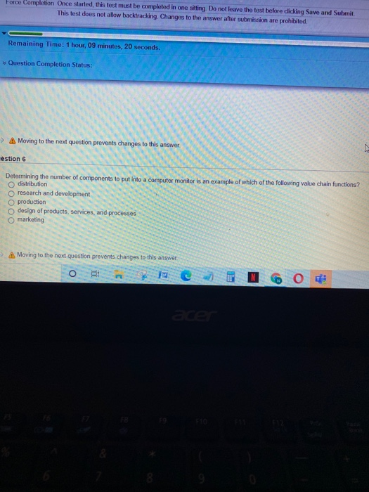  Force Completion Once started this test must be completed in one