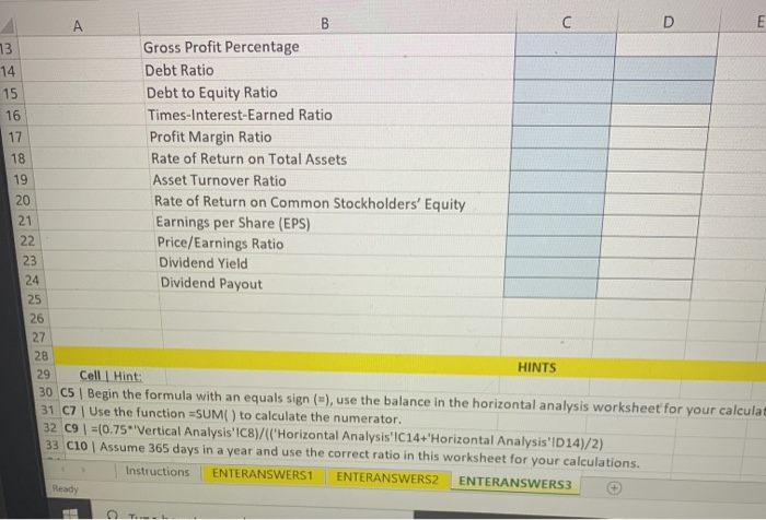 your calculations. 2 (Always use cell references and formulas where appropriate to