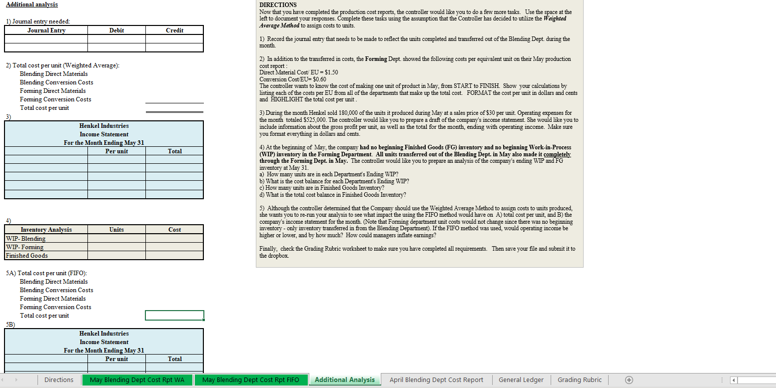 cost reports each month. The new controller would like you, as an