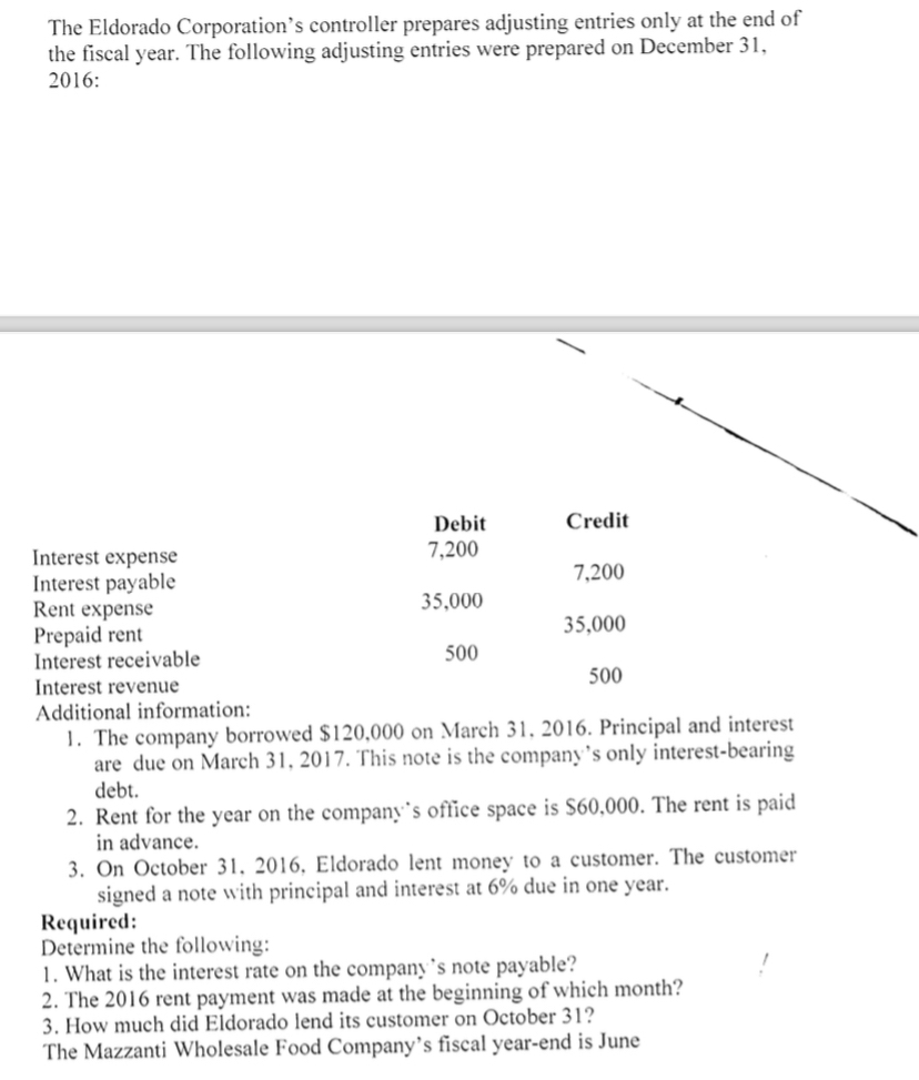  The Eldorado Corporation's controller prepares adjusting entries only at the end