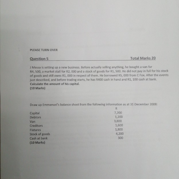  PLEASE TURN OVER Question 5 Total Marks 20 J Massa is