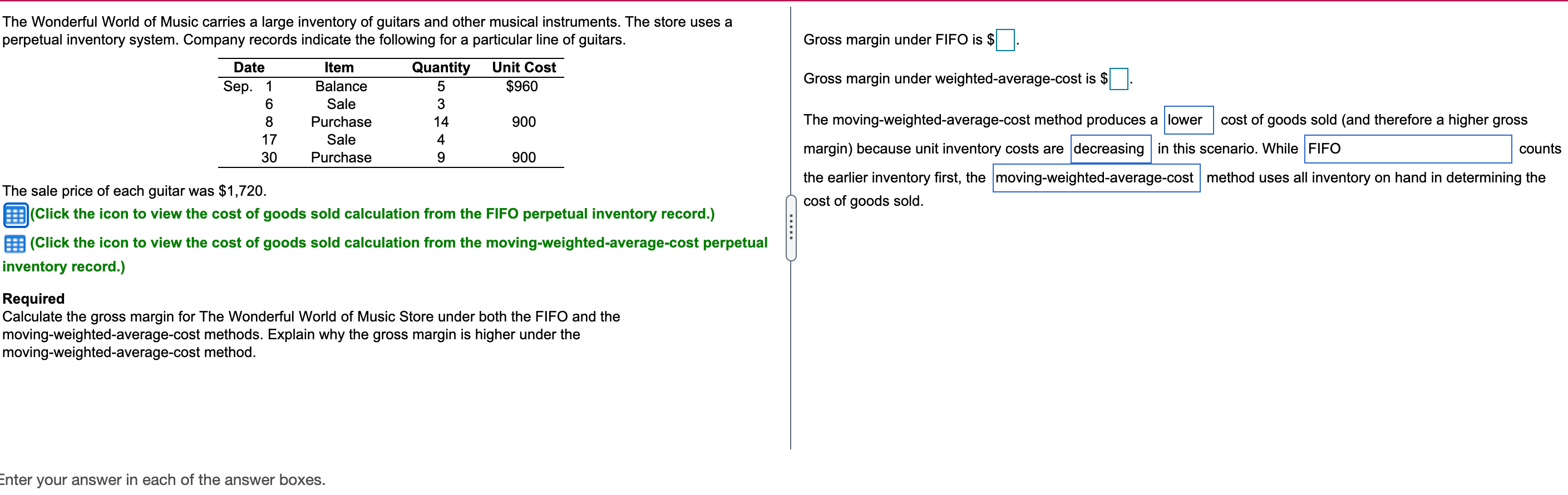 900 Total 7 6,600 Print Done Moving-Weighted-Average Cost Perpetual Inventory Record Date