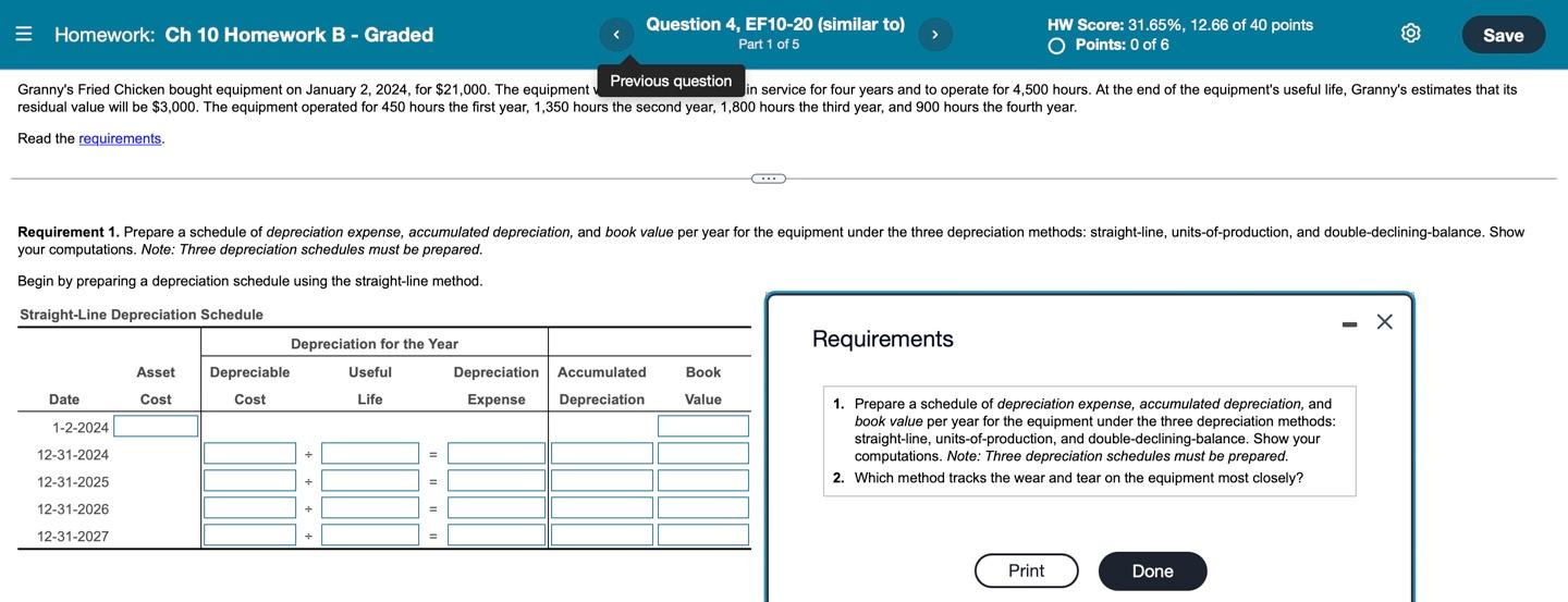 Homework: Ch 10 Homework B - Graded Question 4, EF10-20 (similar
