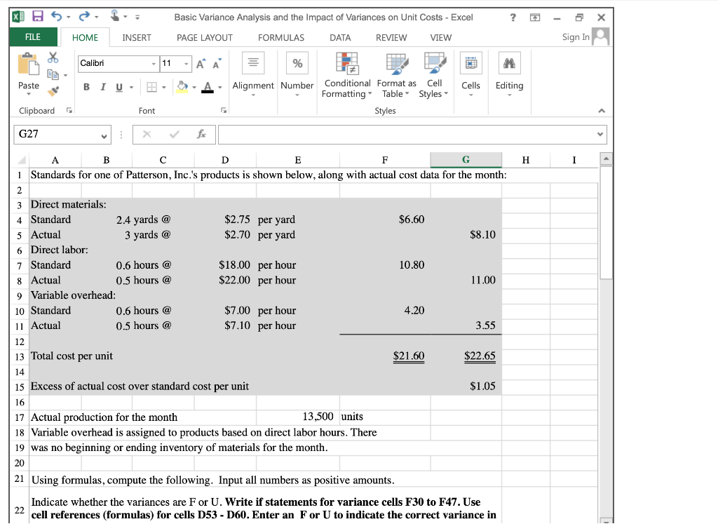 provided details of its actual cost data for the month. The Controller