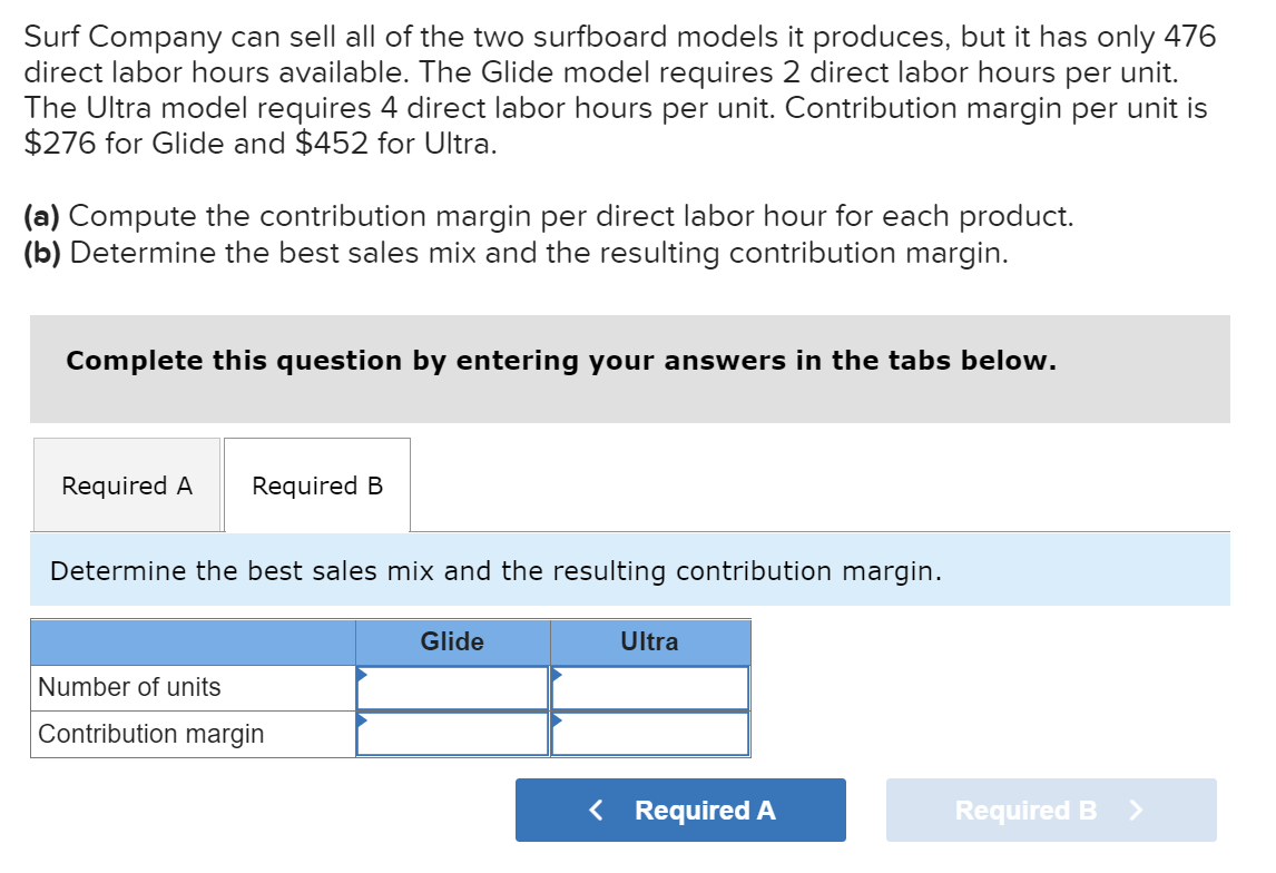 Know: Contribution margin per direct labour hour- =Contribution margin per unit /
