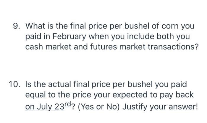 you run a feedlot operation (VanderWal Farms) in Volga, SD. Assume your