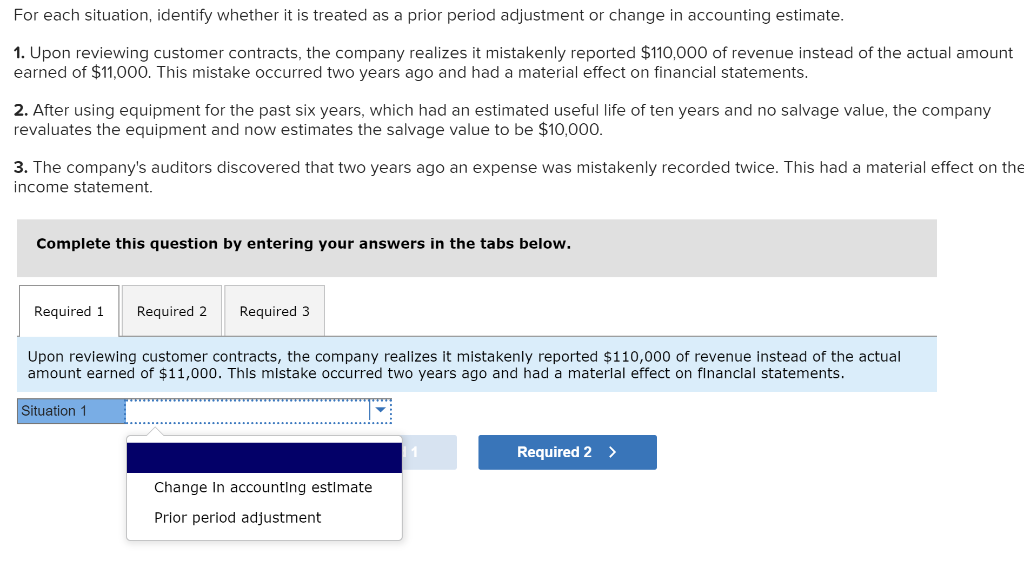 For each situation, identify whether it is treated as a prior