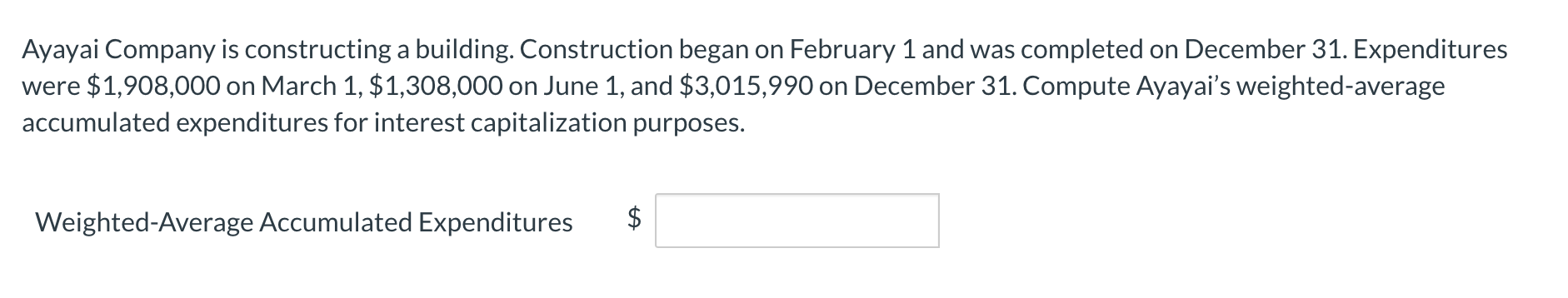 1 - 2 - Ayayai Company is constructing a building. Construction began