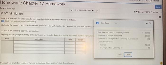  OZ 15121416 PM Save Homework: Chapter 17 Homework Score: 0 of