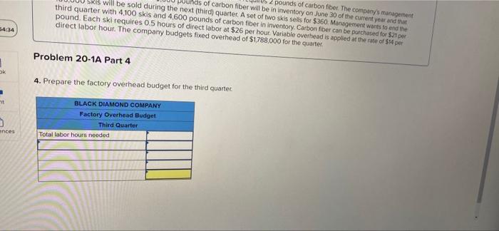 of carbon fiber. The company's management predicts that 5,600 skis and 6,600